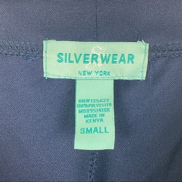 Silverwear Navy Blue White Trim Drawstring Athletic Shorts Women's Small NEW - Picture 3 of 5